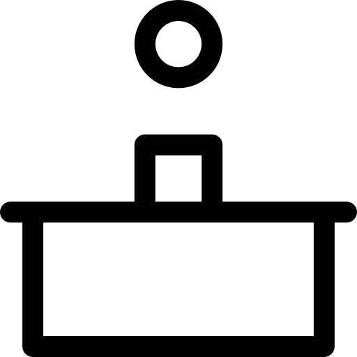 책상 Basic Rounded Lineal icon