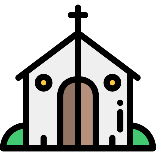 Church Detailed Rounded Lineal color icon