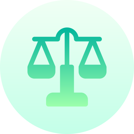scala della giustizia Basic Gradient Circular icona