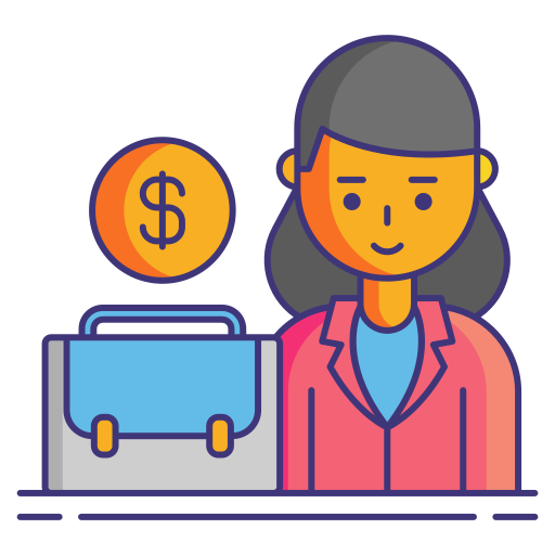 Businesswoman Flaticons Lineal Color icon