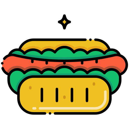 hotdog Flaticons Lineal Color icoon