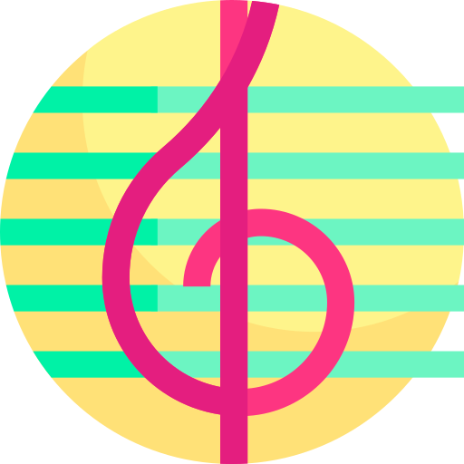 Treble clef Detailed Flat Circular Flat icon