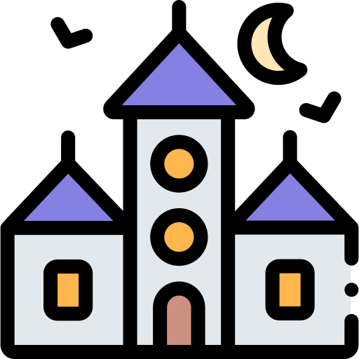 Haunted house Detailed Rounded Lineal color icon