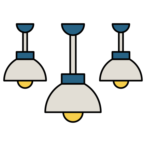 lâmpada de teto Generic Thin Outline Color Ícone