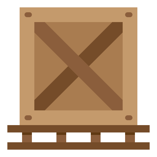 Wooden crate srip Flat icon