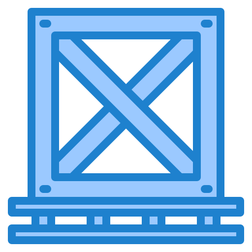 나무 상자 srip Blue icon