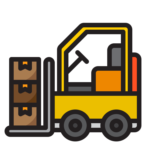 Forklift srip Lineal Color icon