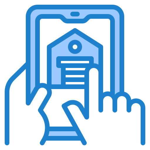 Mobile application srip Blue icon