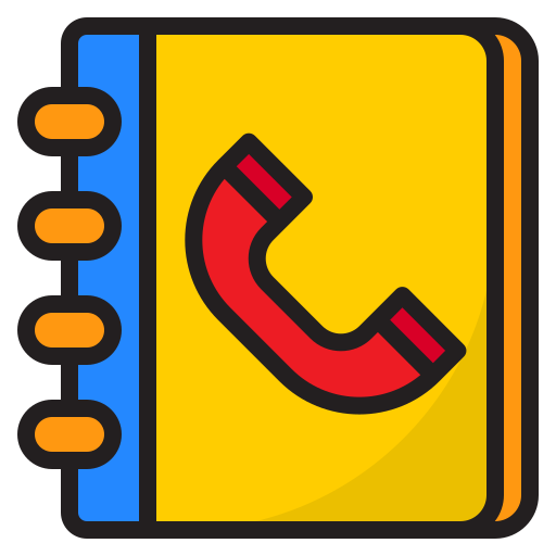 전화 번호부 srip Lineal Color icon