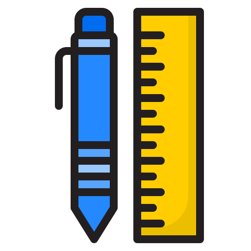schreibwaren srip Lineal Color icon