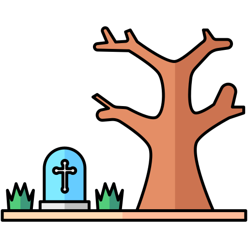 begraafplaats Generic Outline Color icoon