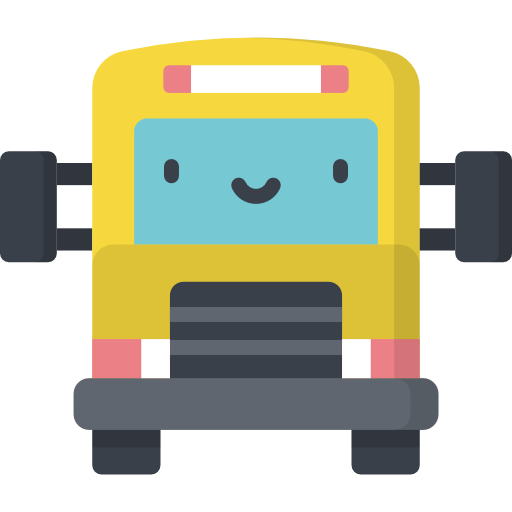 School bus Kawaii Flat icon