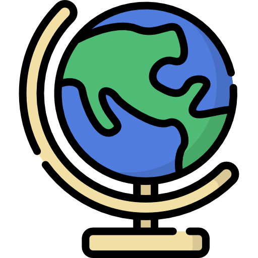 globo terrestre Kawaii Lineal color icona