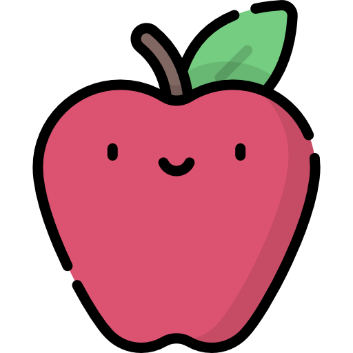 appel Kawaii Lineal color icoon
