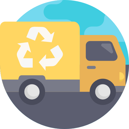 ciężarówka do recyklingu Detailed Flat Circular Flat ikona
