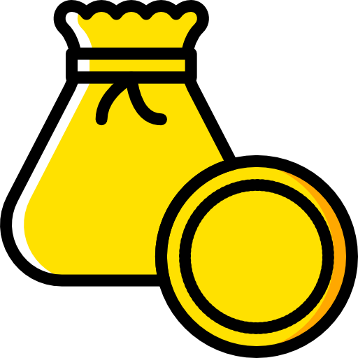 bolsa de dinheiro Basic Miscellany Yellow Ícone