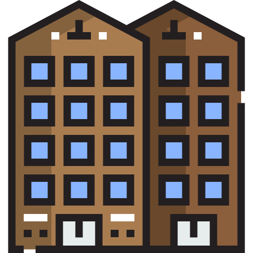 Apartment Detailed Straight Lineal color icon