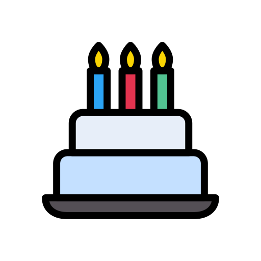 Birthday cake Vector Stall Lineal Color icon