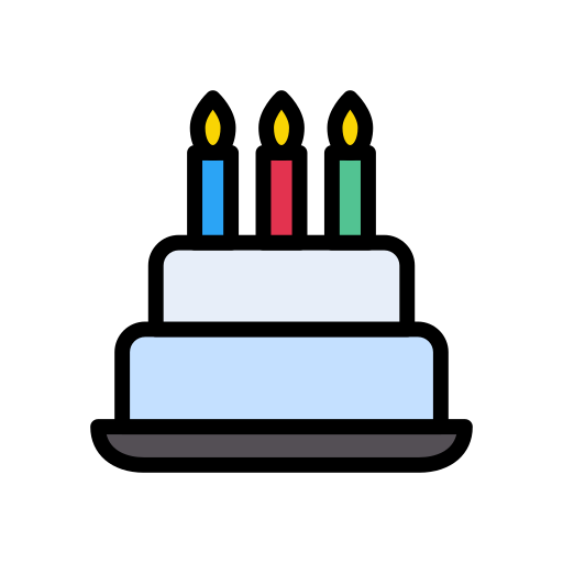 생일 케이크 Vector Stall Lineal Color icon