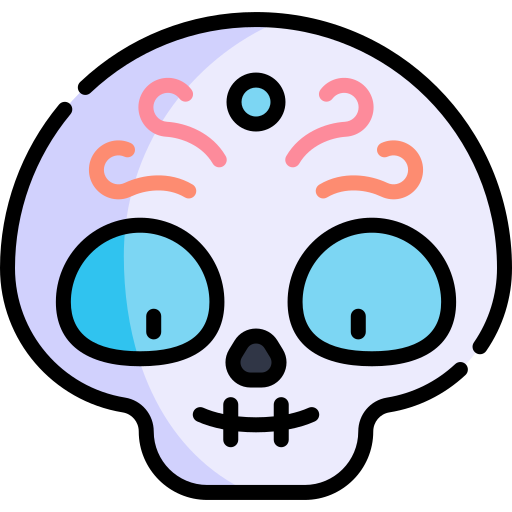 cranio Kawaii Lineal color icona