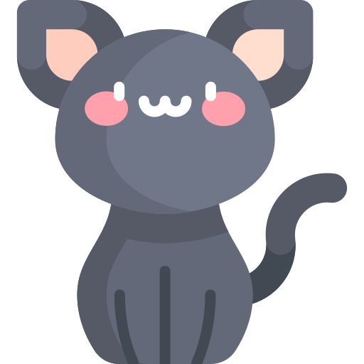 黒猫 Kawaii Flat icon