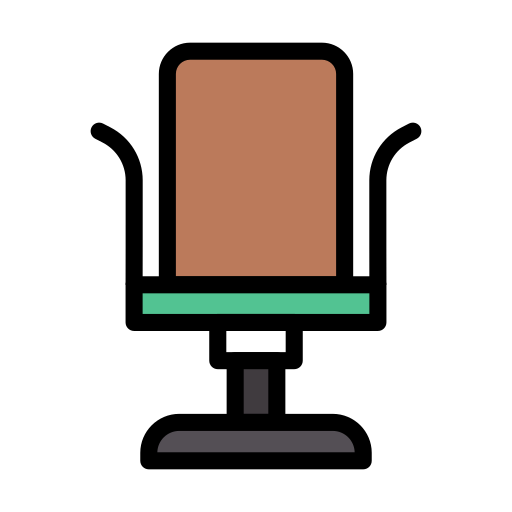 이발소 의자 Vector Stall Lineal Color icon