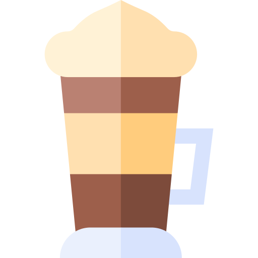 kawa latte Basic Straight Flat ikona