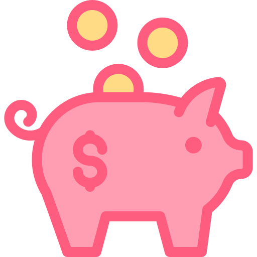 Piggy bank Detailed color Lineal color icon