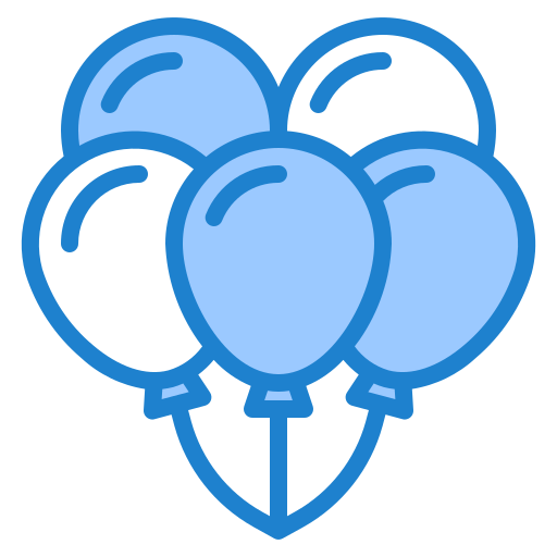 Air balloon srip Blue icon