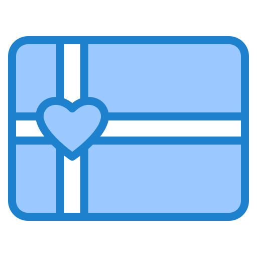 Gift box srip Blue icon