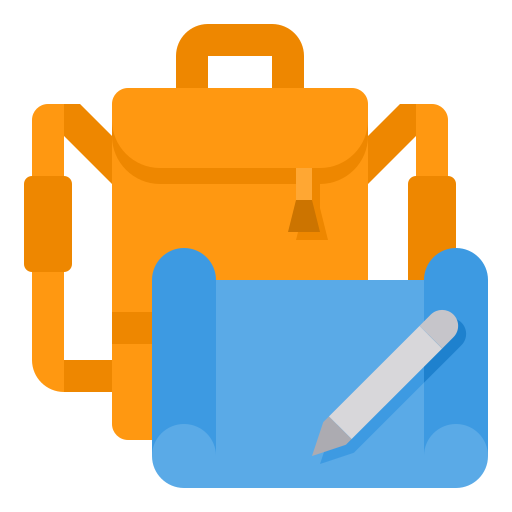 Backpack itim2101 Flat icon