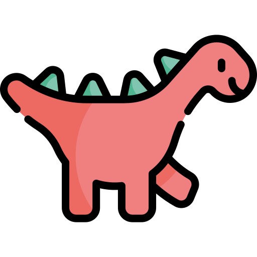 dinosaurio Kawaii Lineal color icono
