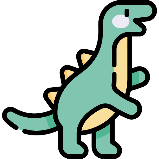 dinosauro Kawaii Lineal color icona