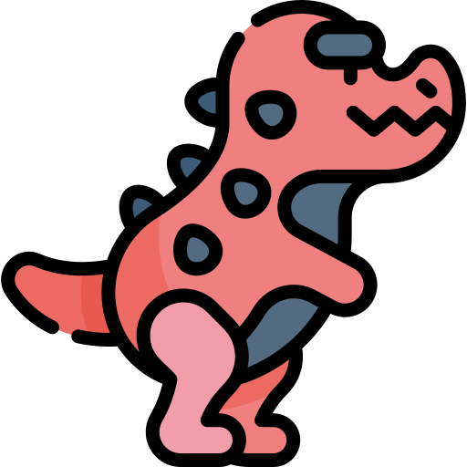 Dinosaur Kawaii Lineal color icon