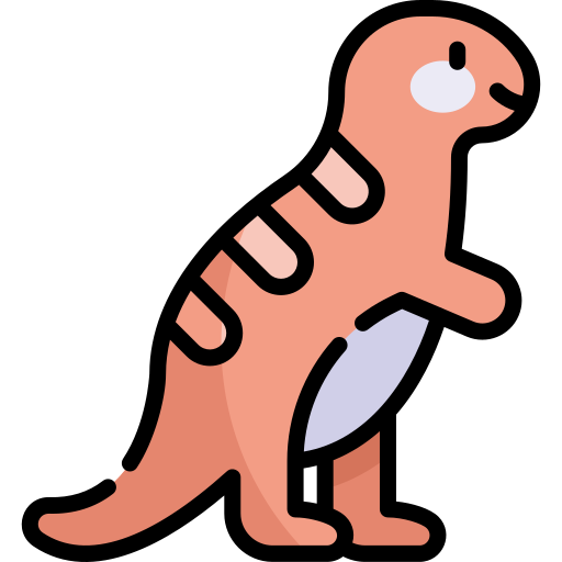 Dinosaur Kawaii Lineal color icon