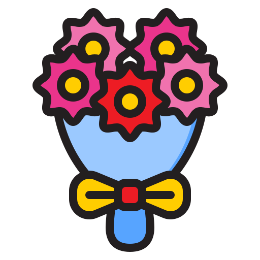 花束 srip Lineal Color icon