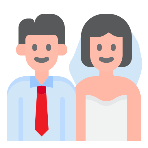 Свадебная пара srip Flat иконка