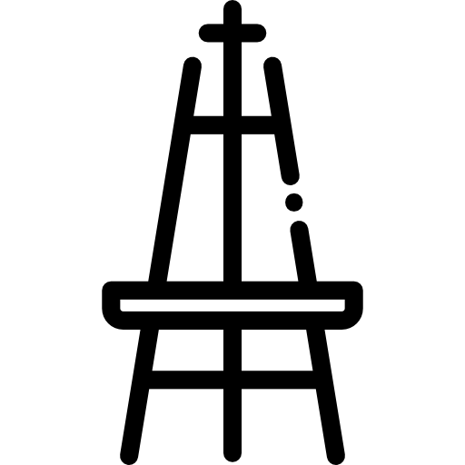 Мольберт Detailed Rounded Lineal иконка