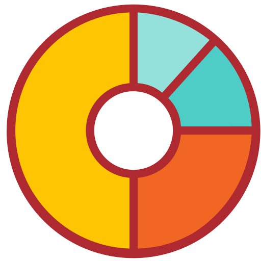 gráfico circular Berkahicon Lineal Color icono