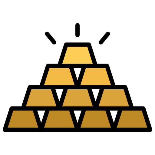 Gold Ingots Generic Outline Color icon