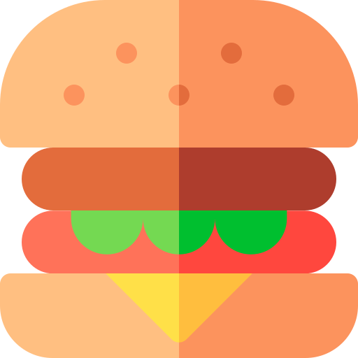 Бургер Basic Rounded Flat иконка