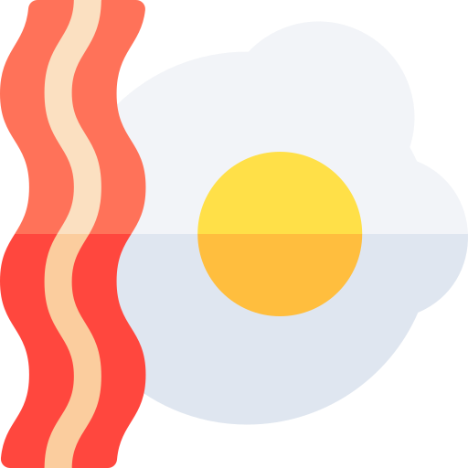 ontbijt Basic Rounded Flat icoon