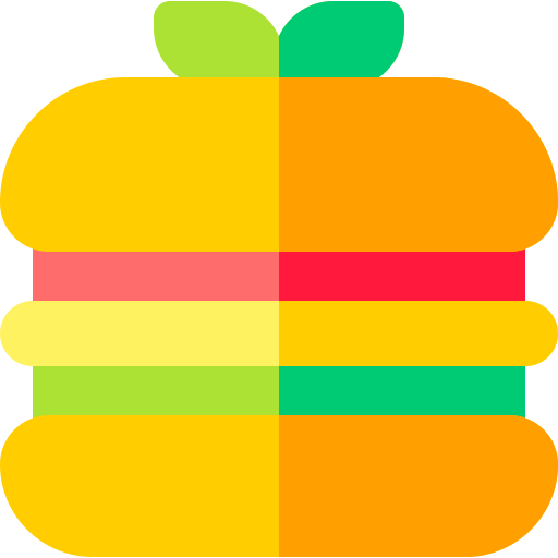 wegański burger Basic Rounded Flat ikona