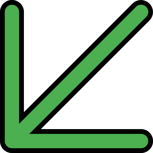 freccia in basso a sinistra Generic Outline Color icona