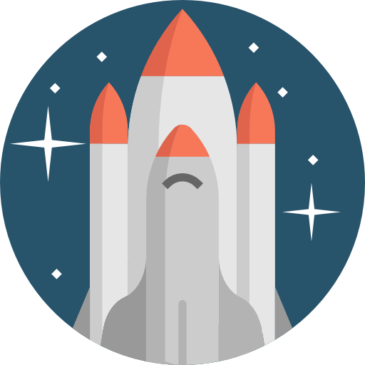 Space shuttle Detailed Flat Circular Flat icon