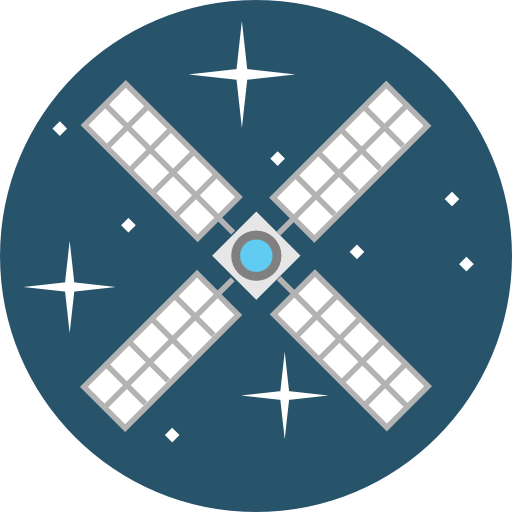 satelita Detailed Flat Circular Flat ikona