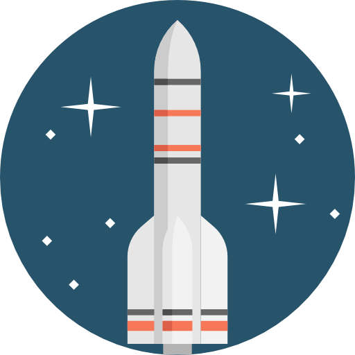 Rocket ship Detailed Flat Circular Flat icon