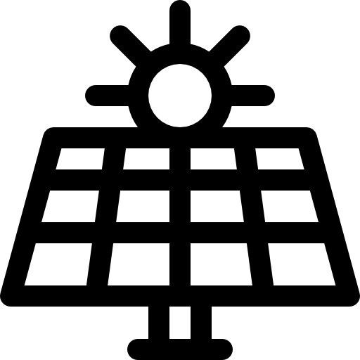 태양 전지 패널 Basic Rounded Lineal icon