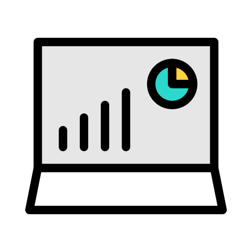 gráfico de barras Vector Stall Lineal Color Ícone