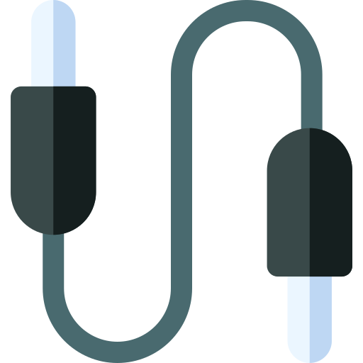 cable jack Basic Rounded Flat icono